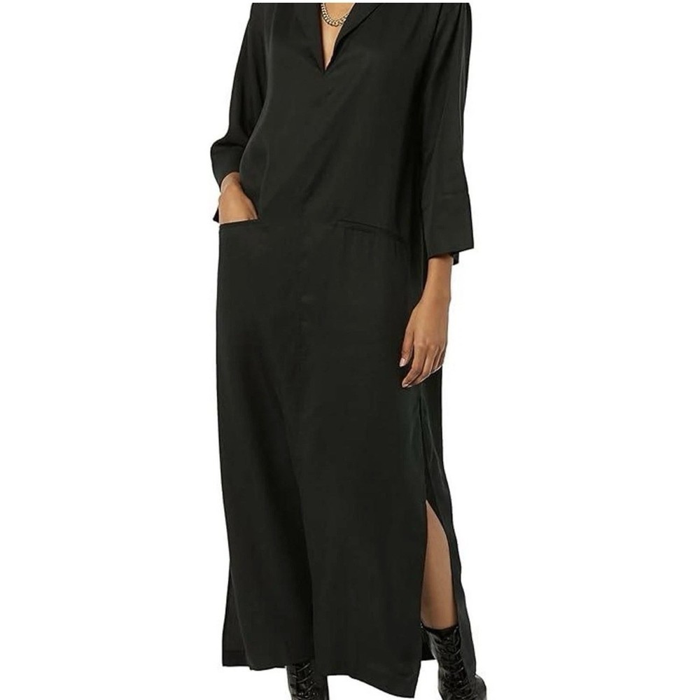 Terea by Andrea Pitter Women&rsquo;s Black Annelise Dress Pockets Side Slits Large 2