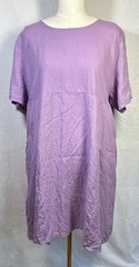 Bryn Walker 100% Light Linen Short Sleeve Dress Womens Medium USA Made Lagenlook