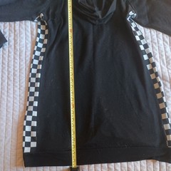 No Boundaries Hoodie Dress XL Black Check Pattern Long Sleeve