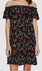 $180 Brigitte Bailey Women&rsquo;s Black Floral Off The Shoulder Thedra Dress Size S