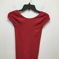 Free People FP Movement Mini Dress Good Feels Deep Red Scoop Back Cap Slv XS S