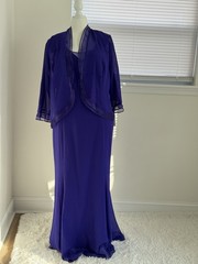 Ursula of Switzerland Women&rsquo;s Dark Purple Dress With Blazer Sets Size 24