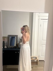 SeaSpice White Lace V-Neck Halter Dress