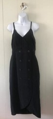 NWT J Crew Black strappy double-breasted dress In Japanese cupro Size 8T Tall