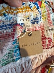 Blu Pepper Tropical Fruit Print Maxi Dress Cottagecore Coastal Vacation MEDIUM