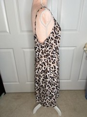 STYLEWORD Cheetah Print Spaghetti Strap Sun Dress w/ Pockets Sz XL B11