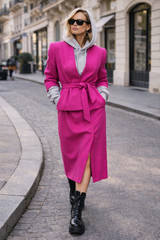 Impression Karl Lagerfeld Couture Costume Jacket Skirt Pink 36 38 Vintage