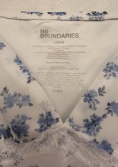 No Boundaries L 12-14 and XL 16-18 White with Blue Flowers Dress Summer Casual