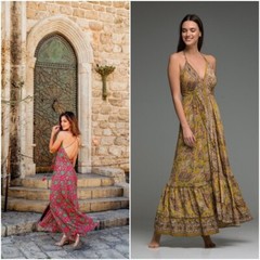 Indian Vintage Silk Dress Women Printed Wrap Dress Wholesale 10 PC