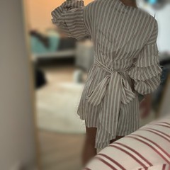 ALEXIS Maren Mini Dress Striped Party Ruffles Statement Off Shoulder Sexy Luxury