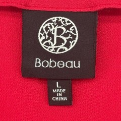 Bobeau Women&rsquo;s Short Sleeve Red V Neck Shift Dress Size Large