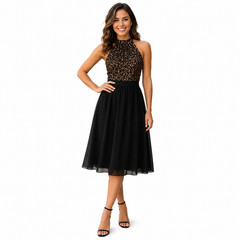 Retro Stage Dress Size XL Black Wedding Cocktail Party Y2K Revival Holiday Chic