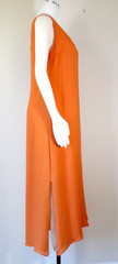 Naeem Khan lightweight sleeveless tangerine silk maxi dress Size S (fully lined)