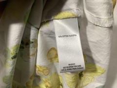 Julian Taylor Dress Womens Medium Yellow Floral Sleeveless Button Front Belt