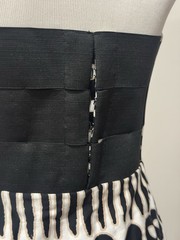 Laundry Shelli Segal 12 Cotton Strapless Mini Dress White Black Stripes Modern