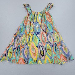 Jodifl Ruffle Strap Dress Multicolor Abstract Swing Sleeveless Women&rsquo;s Small