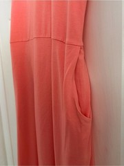 MEROKEETY Coral Knit Tie Back Midi Dress with Pockets NWT Size Large