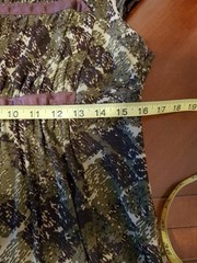 Sangria Green/Purple Pattern Print Square Neck Short Sleeve Dress Size 14 (EUC)