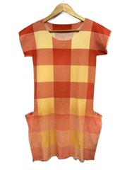 ISSEY MIYAKE sleeveless dress 2 nylon ORN check IM11KH1010