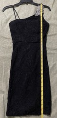 City Triangles One Shoulder Black Lace Overlay Bodycon Dress Juniors Size 3 EUC