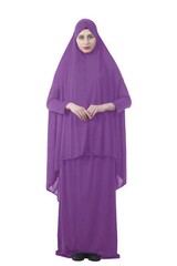 2pc Muslim Women Prayer Dress Overhead Maxi Hijab Khimar Skirt Abaya Arab