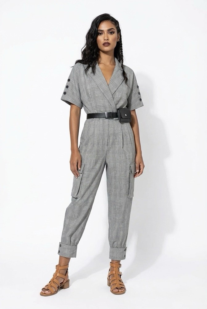 Womans Petite Urban Smart Iconic Boss Jumpsuit Trousers Belt High Waist 8 10