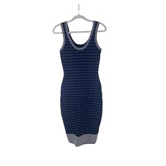 Revolve | John + Jenn Navy Blue Striped Knit Bodycon Midi Dress – Size S