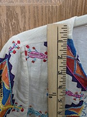Sundance Tunic Dress Womens Small Cream Multicolor Boho Embroidered Linen Cotton