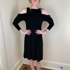 Leona Edmiston Jess Wool Knit and Satin LBD Sz 8