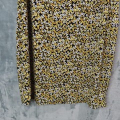 Michael Michael Kors Dress Womens Medium Black Yellow Floral Zip Neck Sleeveless