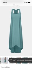 Halara Breezeful Backless Racerback High Low Pockets Midi Dress STONE BLUE LARGE