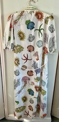 FENELLA SHIRT DRESS SEASHELL SEA CREATURE CREAM COTTON LINEN POCKETS XL BNWT