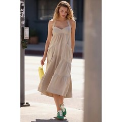 Daily Practice By Anthropologie Top Tier Utility Sweetheart Midi Dress S 280518