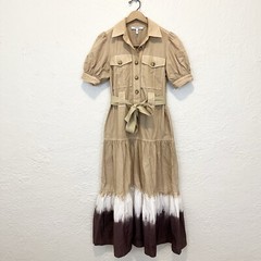 Derek Lam 10 Crosby Dress Midi Tan Brown Beige size 0