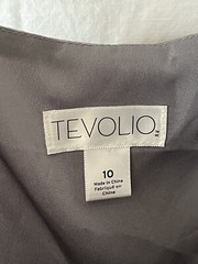 Tevolio Grey Chiffon A-Line Halter Knee-Length Dress with Pockets Sleeveless EUC