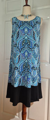RN Studio By Ronni Nicole Summer Dress sz XL Blue Paisley Sleeveless Shift NWT