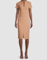 $345 Black Halo Women&rsquo;s Pink Patel Short Sleeve Sheath Dress Size 10