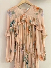 NWT Zimmermann Summer Fresh Elegant Peach Hydrangea Print Tie Waist Maxi Dress