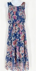 LARA G by Lara Guidotti Garden Floral Airy Silk Blend Maxi Dress sz L Fairy New!