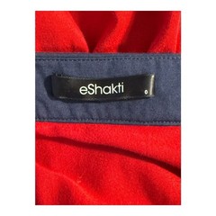 eShakti Red Navy Nautical Button Strap A Line Dress Size 0