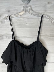 Future Collective Dress Womens Large Black Smocked Ruffle Strappy Sundress