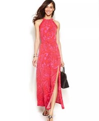 Michael Kors Pink Halter Maxi Dress Women’s Size Large
