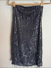Wild fable Black Sequin Fringe Midi Tube top dress