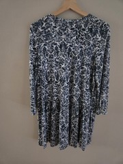 Peruvian Connection Pima Cotton-blend Babydoll Tunic Dress Medium Flowers EUC