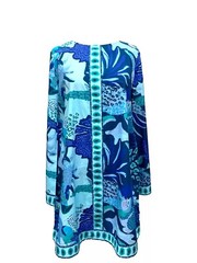 CELINA MOON COTTON BELL SLEEVE PRINT BLUE MII DRESS SIZE XS $238