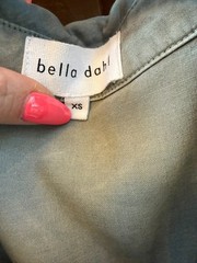 Bella Dahl 100% Tencel Lyocell Sleeveless Shirt Dress XS Taupe Pocket Midi