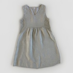 Terzo Millennio Womens Large Sleeveless V Neck Linen Dress Sage Green