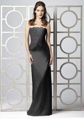 Dessy 2849….Full Length, Formal Strapless Dress…Black…Size 6….NWT