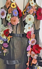 Size 8 -10 Women&rsquo;s Custom Made Gown Black w/Floral appliques