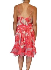 John Paul Ataker Couture 2016 Red Floral Embroidered Illusion Dress Twirly 38 S